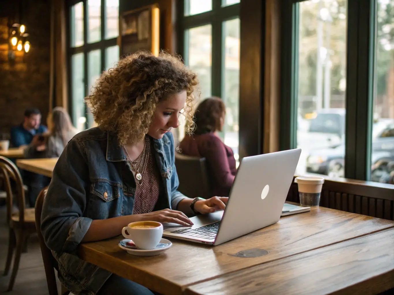 An entrepreneur working on a laptop in a vibrant co-working space, representing innovation, business planning, and strategic marketing.